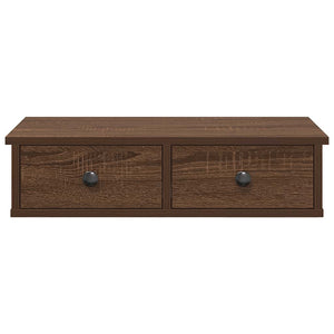 Wandregal mit Schubladen, Braun Eiche, 60 cm
