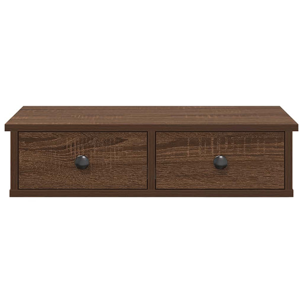 Wandregal mit Schubladen, Braun Eiche, 60 cm