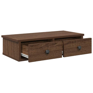 Wandregal mit Schubladen, Braun Eiche, 60 cm