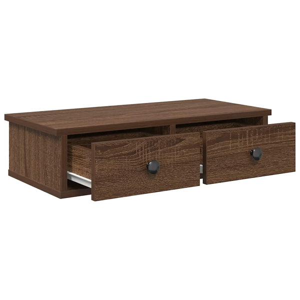 Wandregal mit Schubladen, Braun Eiche, 60 cm
