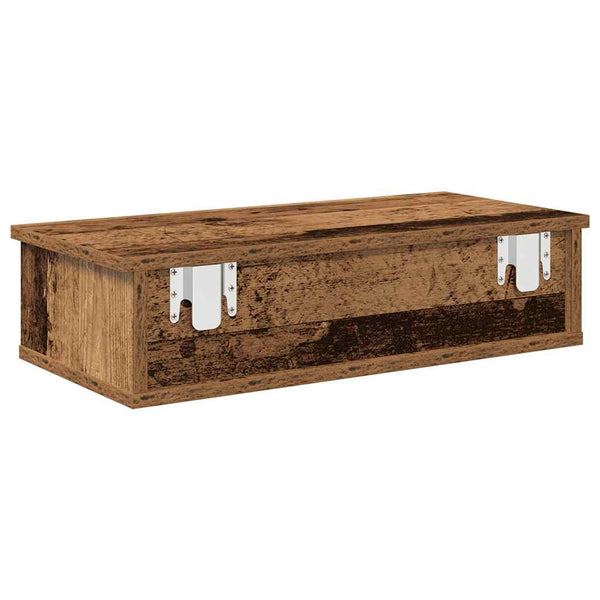 Wandregal mit Schubladen Altholz-Optik