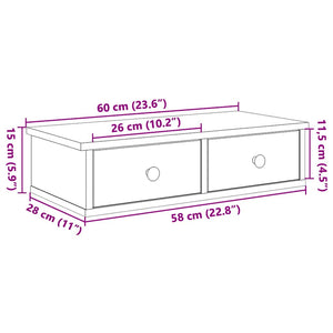 Wandregal mit Schubladen Altholz-Optik