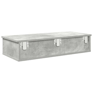 Wandregal Betongrau mit Schubladen 80cm