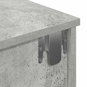 Wandregal Betongrau mit Schubladen 80cm