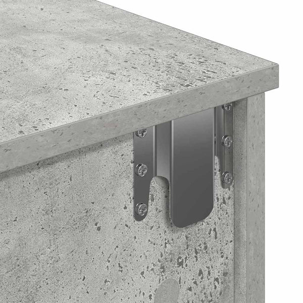 Wandregal Betongrau mit Schubladen 80cm