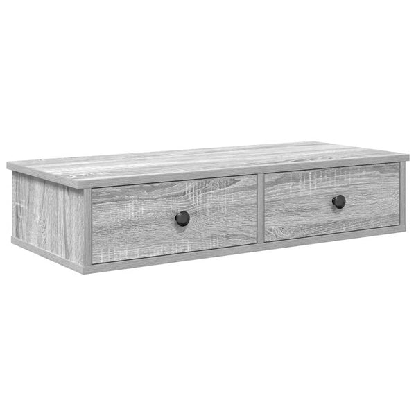 Wandregal Grau Sonoma mit Schubladen 80 cm
