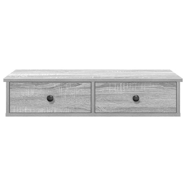 Wandregal Grau Sonoma mit Schubladen 80 cm