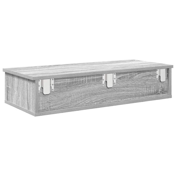 Wandregal Grau Sonoma mit Schubladen 80 cm