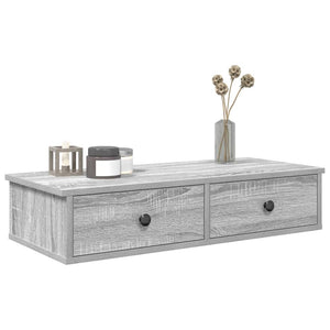 Wandregal Grau Sonoma mit Schubladen 80 cm