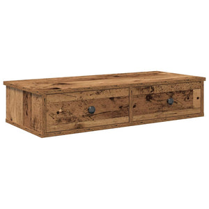 vidaXL Étagère murale avec tiroirs aspect bois recyclé 80x31x17 cm Bois d'ingénierie