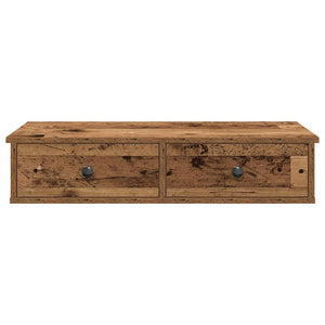 vidaXL Étagère murale avec tiroirs aspect bois recyclé 80x31x17 cm Bois d'ingénierie