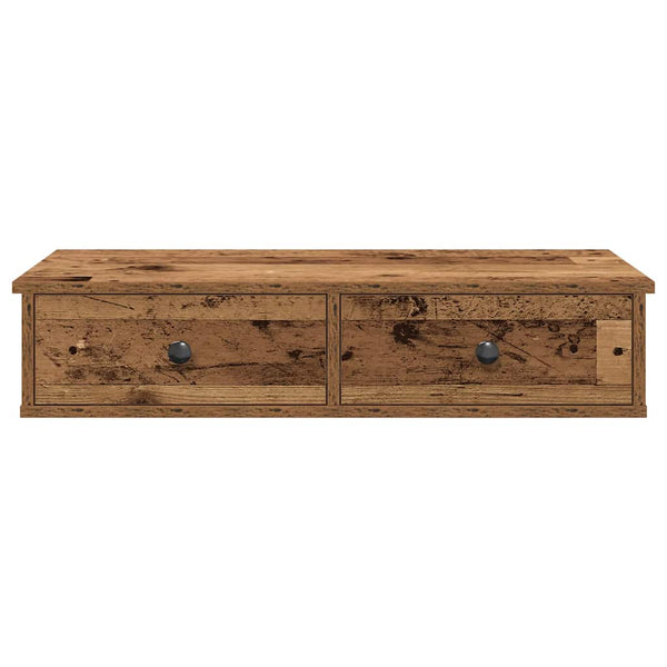 vidaXL Étagère murale avec tiroirs aspect bois recyclé 80x31x17 cm Bois d'ingénierie