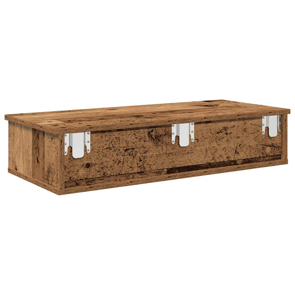 vidaXL Étagère murale avec tiroirs aspect bois recyclé 80x31x17 cm Bois d'ingénierie