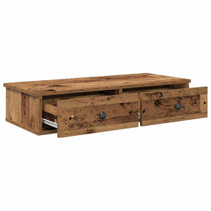 vidaXL Étagère murale avec tiroirs aspect bois recyclé 80x31x17 cm Bois d'ingénierie