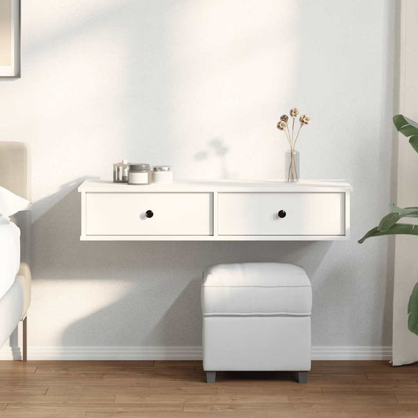 vidaXL Étagère murale avec tiroirs blanc 100x37,5x19 cm Bois d'ingénierie