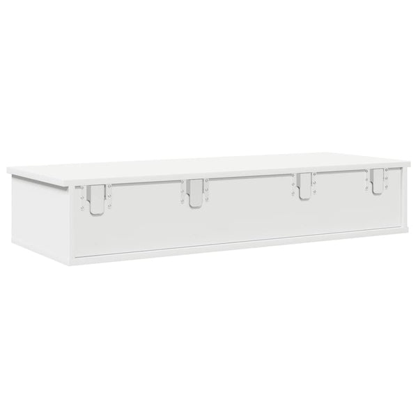 vidaXL Étagère murale avec tiroirs blanc 100x37,5x19 cm Bois d'ingénierie