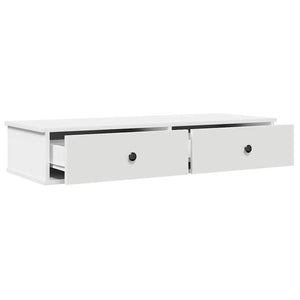 vidaXL Étagère murale avec tiroirs blanc 100x37,5x19 cm Bois d'ingénierie