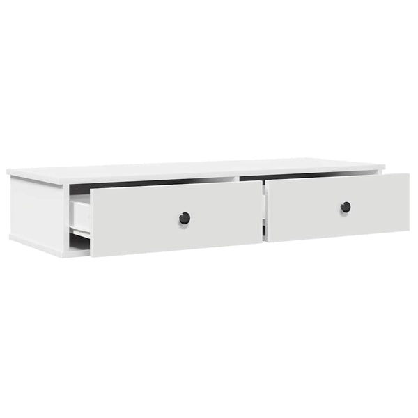 vidaXL Étagère murale avec tiroirs blanc 100x37,5x19 cm Bois d'ingénierie