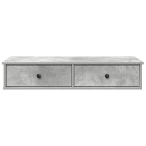 vidaXL Étagère murale avec tiroirs gris béton 100x37,5x19 cm Bois d'ingénierie