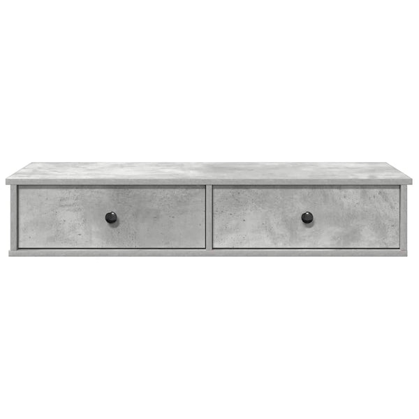 vidaXL Étagère murale avec tiroirs gris béton 100x37,5x19 cm Bois d'ingénierie