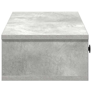 vidaXL Étagère murale avec tiroirs gris béton 100x37,5x19 cm Bois d'ingénierie