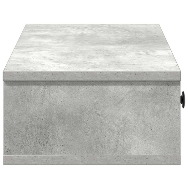 vidaXL Étagère murale avec tiroirs gris béton 100x37,5x19 cm Bois d'ingénierie