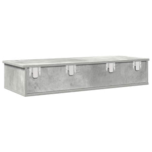 vidaXL Étagère murale avec tiroirs gris béton 100x37,5x19 cm Bois d'ingénierie
