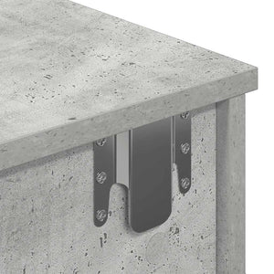 vidaXL Étagère murale avec tiroirs gris béton 100x37,5x19 cm Bois d'ingénierie