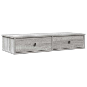 Wandregal Grau Sonoma mit Schubladen 100cm