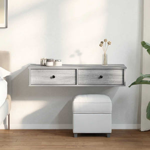 Wandregal Grau Sonoma mit Schubladen 100cm