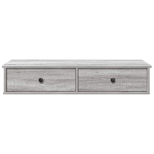 Wandregal Grau Sonoma mit Schubladen 100cm