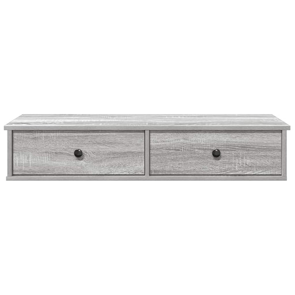 Wandregal Grau Sonoma mit Schubladen 100cm