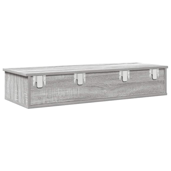 Wandregal Grau Sonoma mit Schubladen 100cm