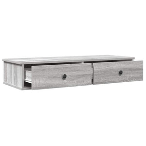 Wandregal Grau Sonoma mit Schubladen 100cm