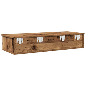 Wandregal mit Schubladen, Altholz-Optik
