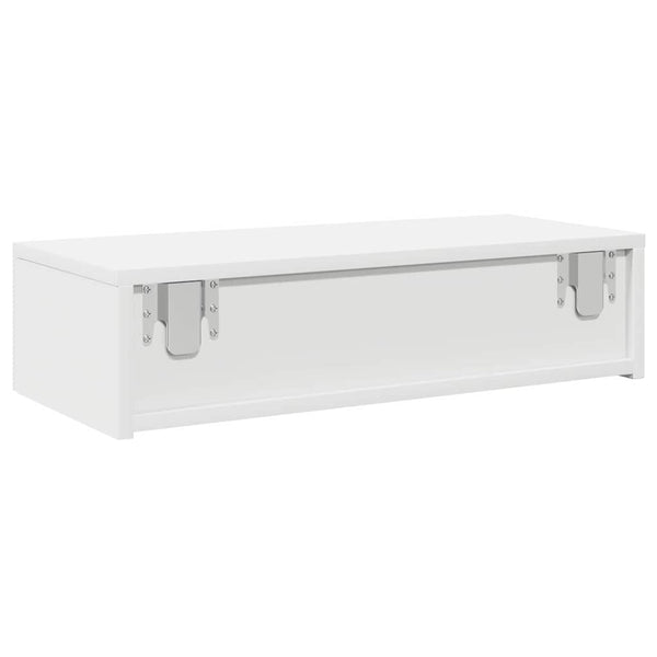 Wandregal Weiß mit Schubladen 60 cm