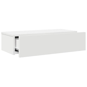 Wandregal Weiß mit Schubladen 60 cm
