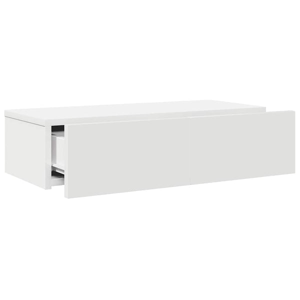 Wandregal Weiß mit Schubladen 60 cm