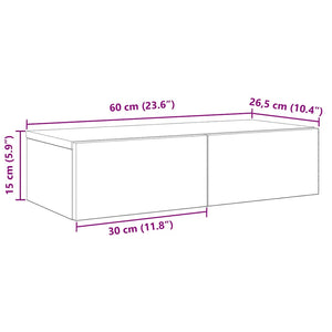 Wandregal Weiß mit Schubladen 60 cm
