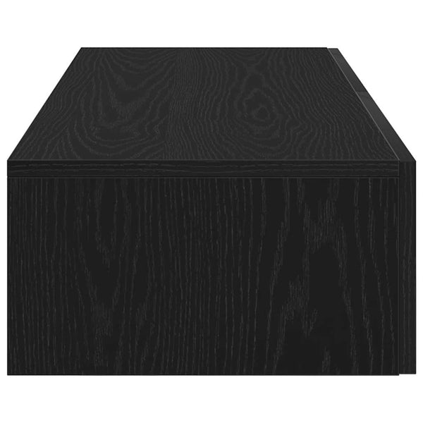 Schwarzes Wandregal mit Schubladen 60 cm