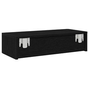Schwarzes Wandregal mit Schubladen 60 cm