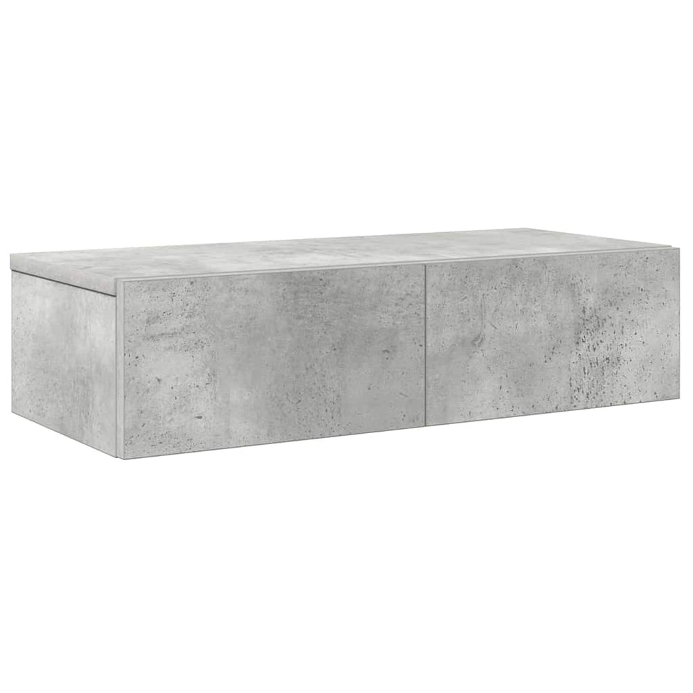 vidaXL Wall Shelf with Drawers Concrete Grey 60x26.5x15cm Engineered Wood