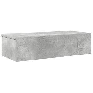 Wandregal Betongrau mit Schubladen 60cm