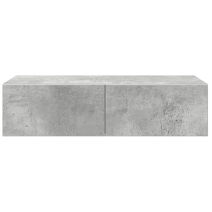 Wandregal Betongrau mit Schubladen 60cm