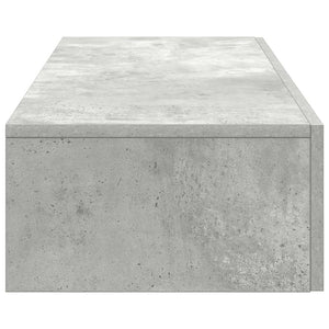 Wandregal Betongrau mit Schubladen 60cm