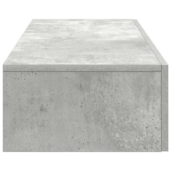 Wandregal Betongrau mit Schubladen 60cm