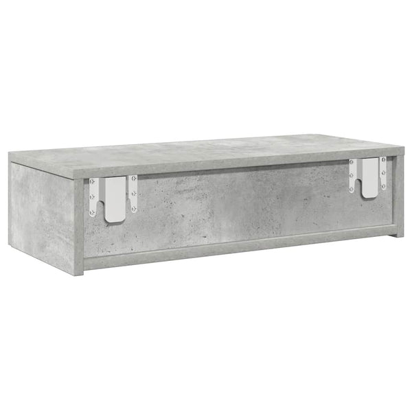 Wandregal Betongrau mit Schubladen 60cm