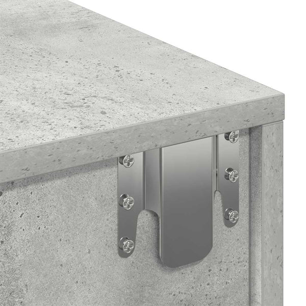 Wandregal Betongrau mit Schubladen 60cm