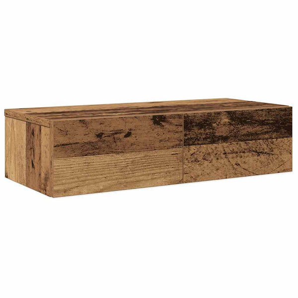 Wandregal mit Schubladen Altholz-Optik