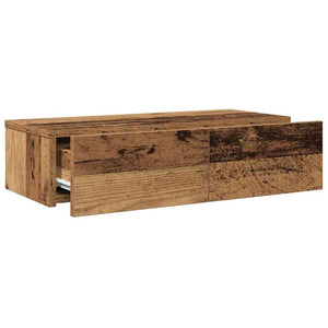 Wandregal mit Schubladen Altholz-Optik